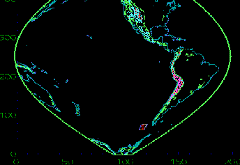 Simulation of Eltanin impact 2
          million years ago - extract from animation by Dr C Mader