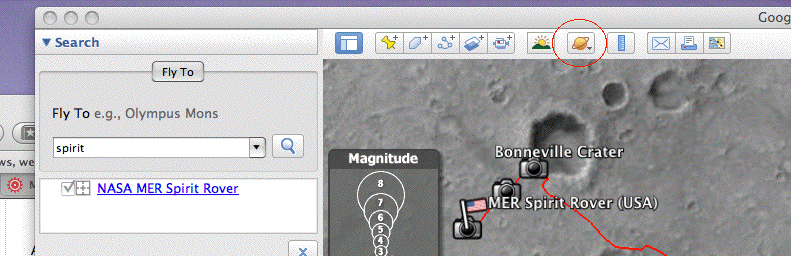 google mars example