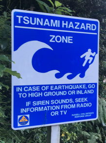 Tsunami warning sign - New Zealand
