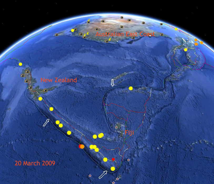 tongan earthquakes 13-20 Mar 2009